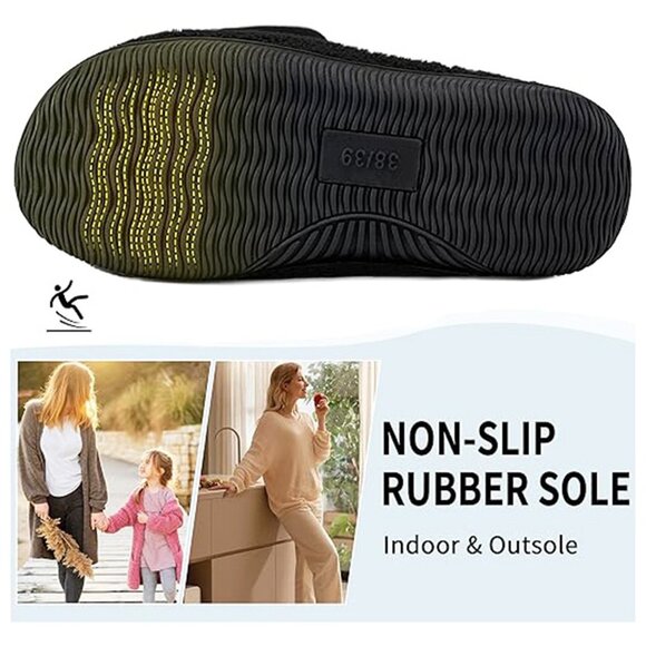 HARENCE Women's House Shoes Adjustable Orthopedic Arch Black Size 10/11 - Picture 5 of 6